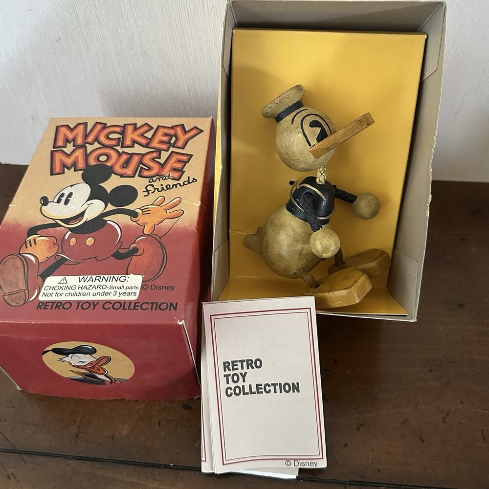 Disney Retro Toy Collection Donald Duck Wooden Figure Schylling NIB Mickey Mouse